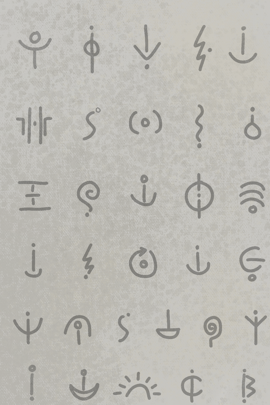 Alphabet of Desire glyphs